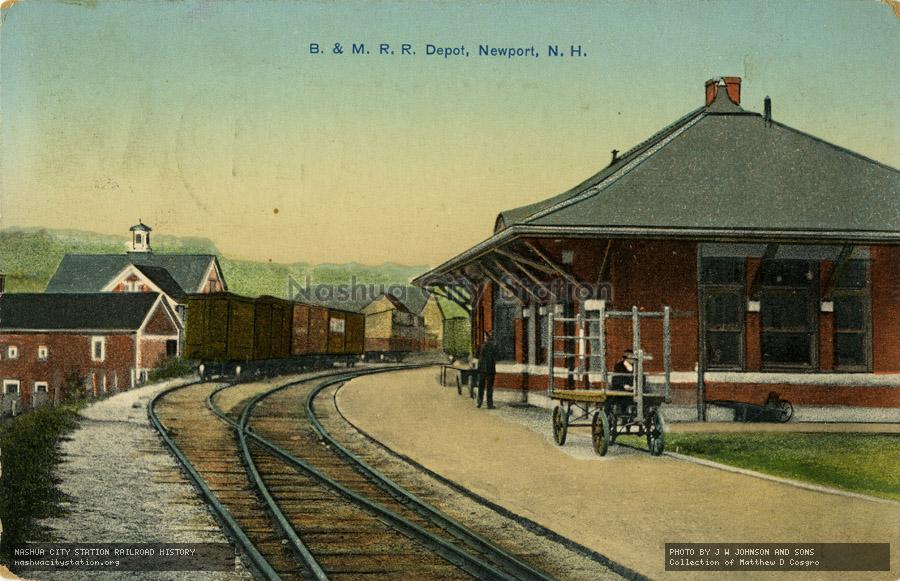Postcard: Boston & Maine Railroad Depot, Newport, New Hampshire